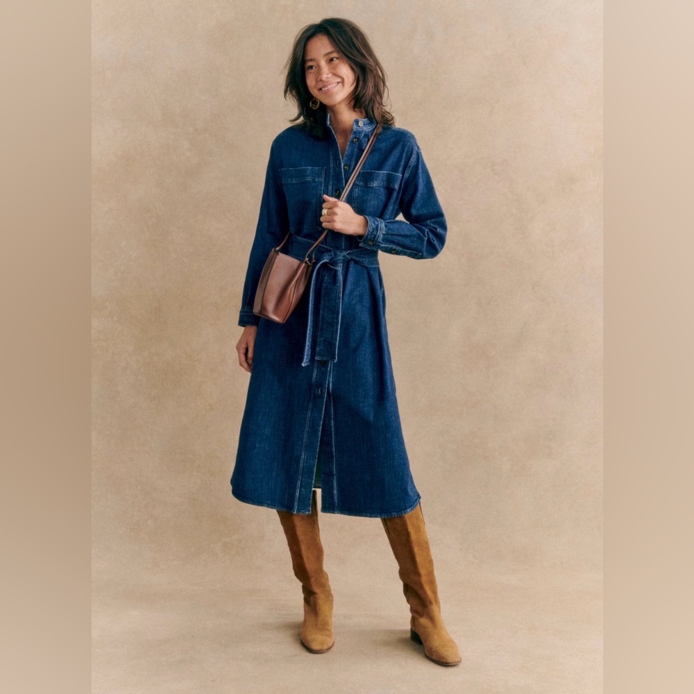 Sézane Navi denim dress US4 NWT
